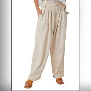 Free People Cream Wide Leg Pants